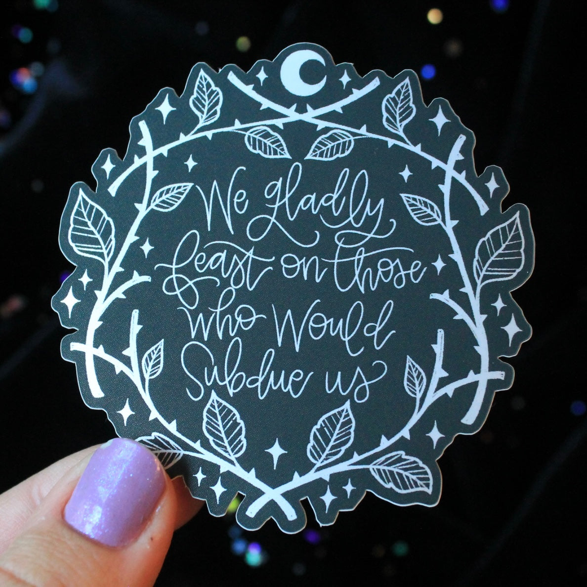 Gladly Feast, Addam’s Family Matte Mirror Vinyl Sticker
