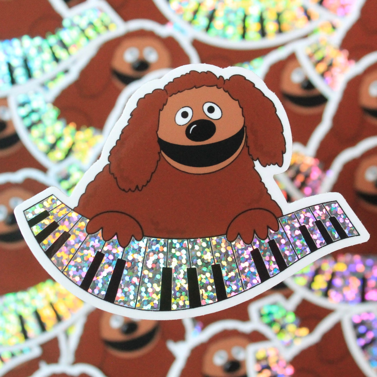 Rowlf Piano, Muppets Glitter Vinyl Sticker