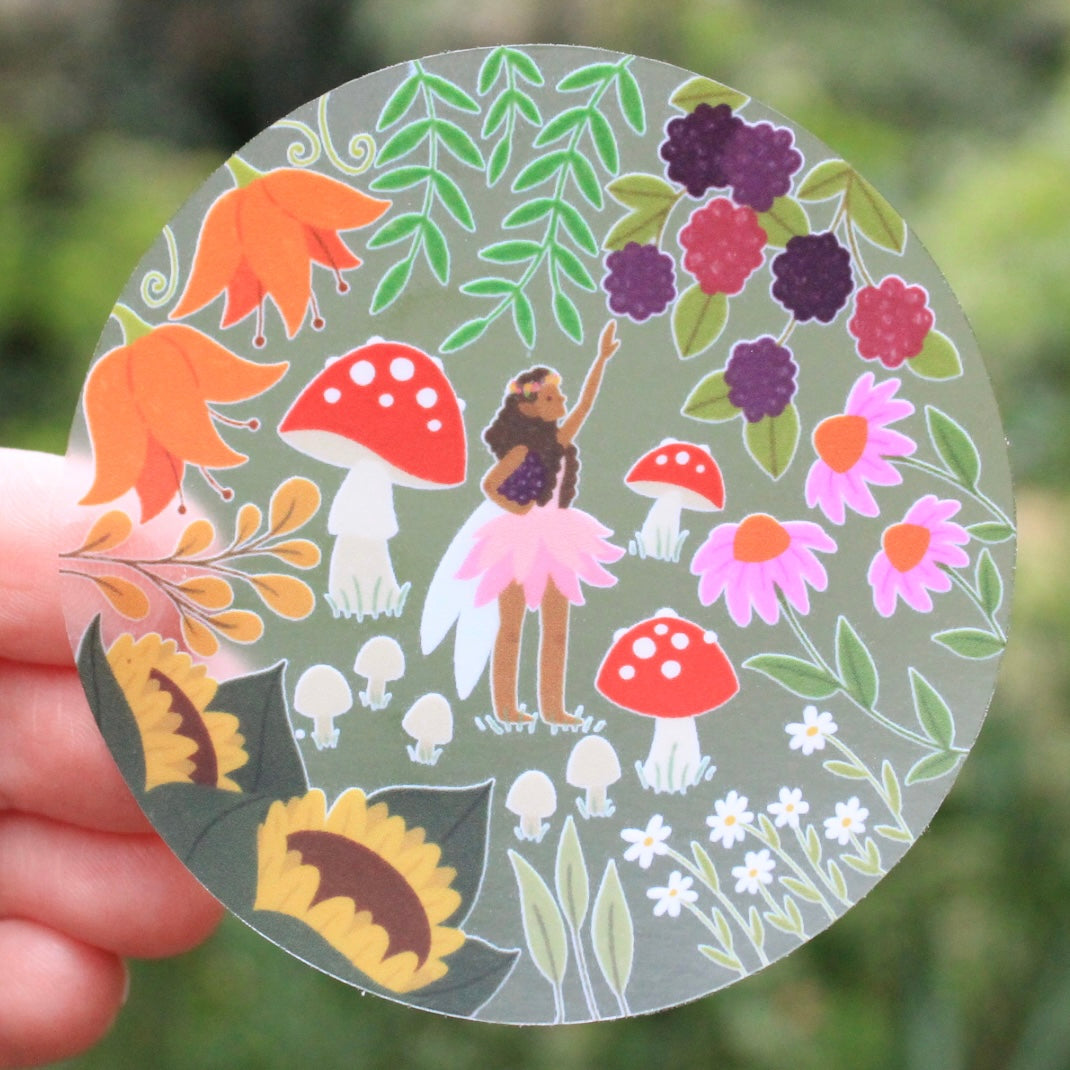 Fairy Garden Clear Vinyl Sticker