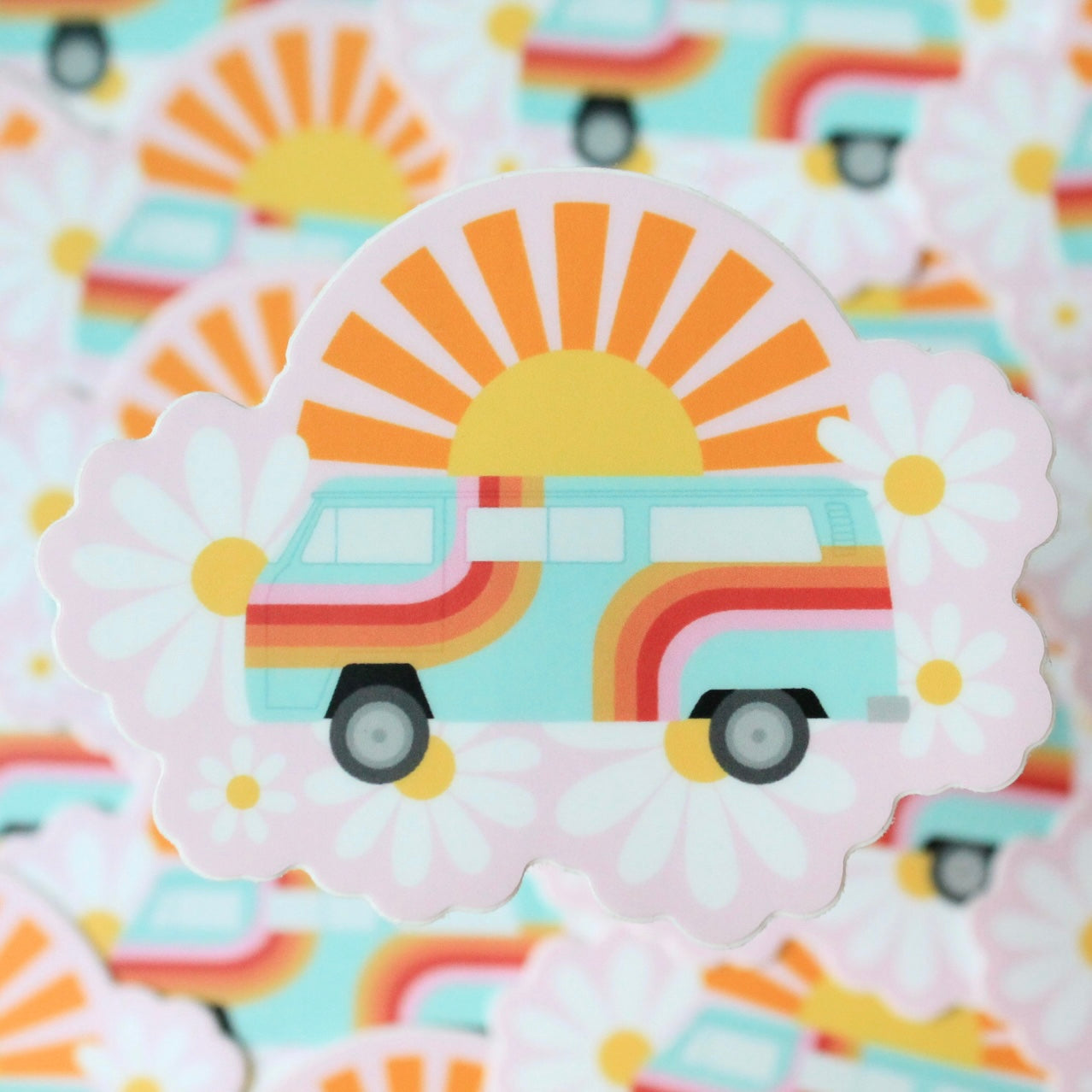Happy Camper, VW Bus Vinyl Sticker