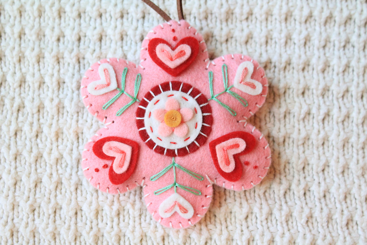 Felt Hand-Embroidered Ornaments, Ready to Ship!