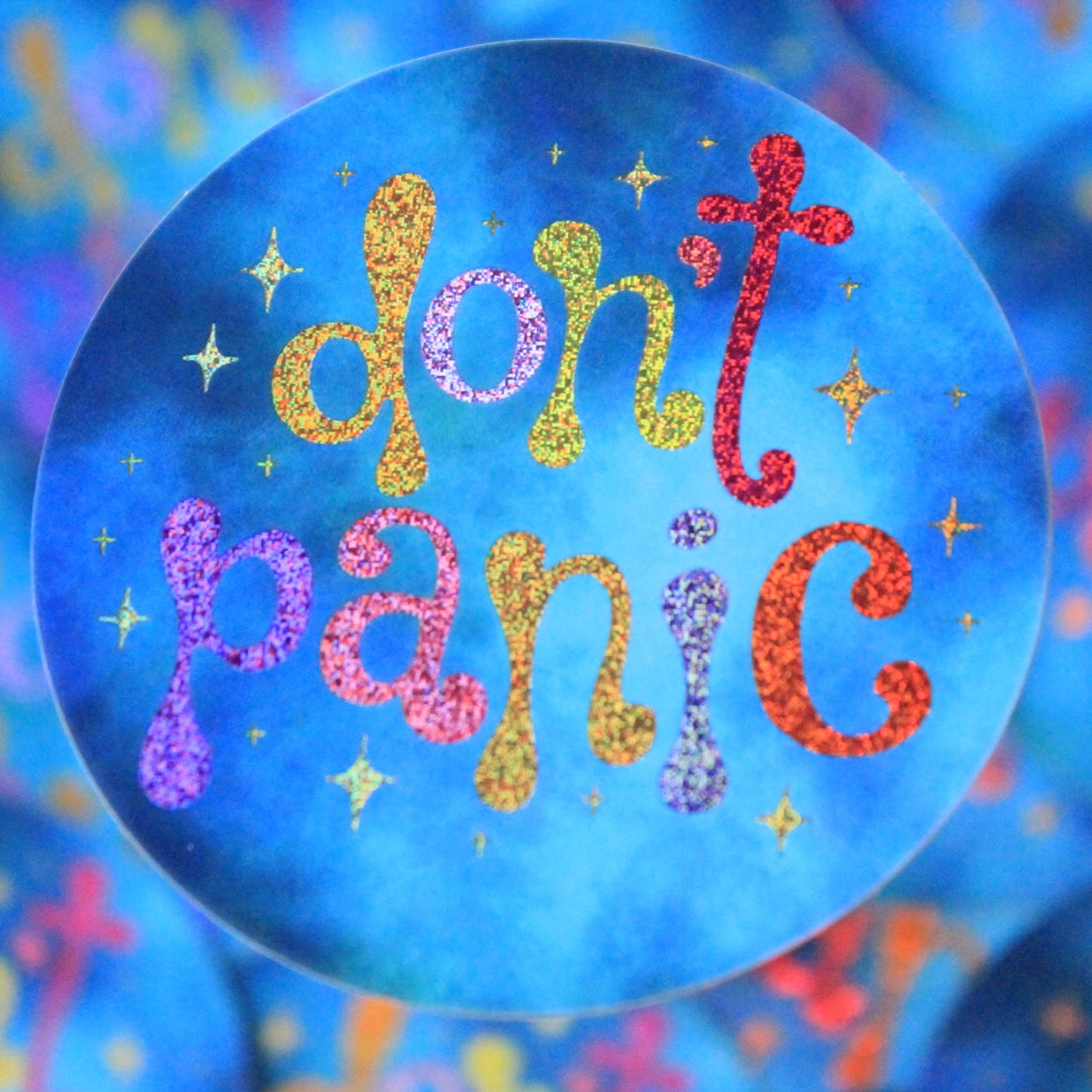 Don’t Panic, Hitchhiker’s Guide Glitter Vinyl Sticker