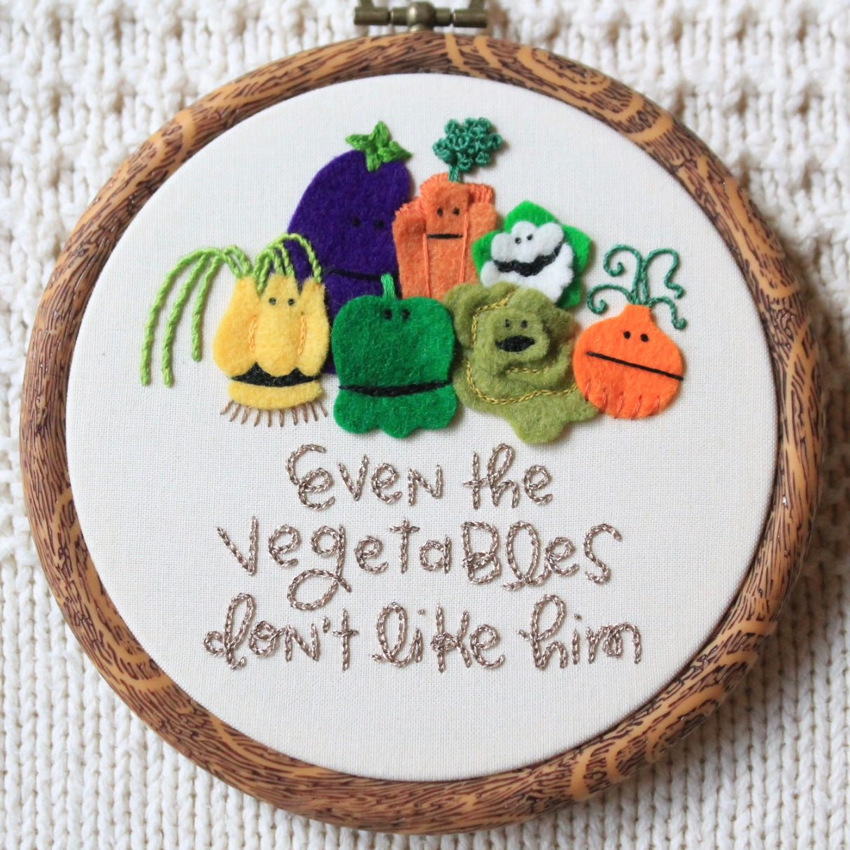 Vegetables, Muppet Christmas Carol Embroidered Hoop
