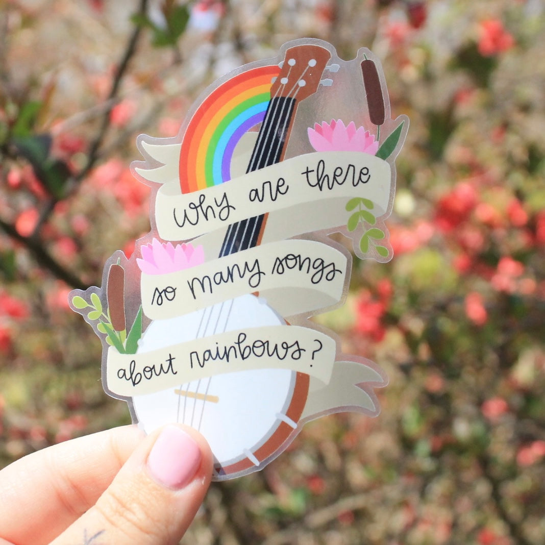 Rainbow Connection Banjo, Muppets Clear Vinyl Sticker