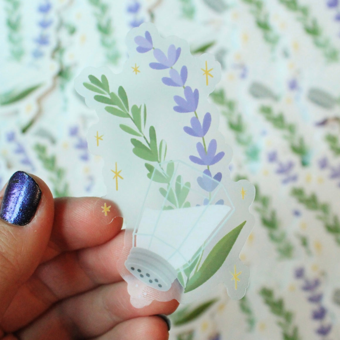 Salt Rosemary Lavender Love, Practical Magic Clear Vinyl Sticker