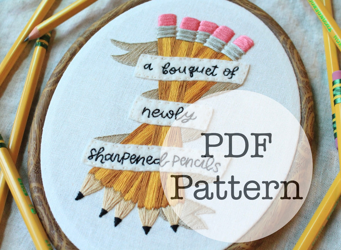 PDF Embroidery Pattern: Bouquet of Pencils, You've Got Mail