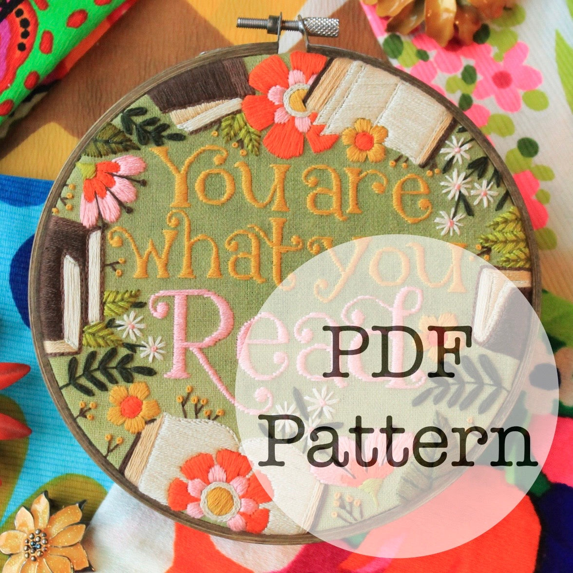 PDF Embroidery Pattern: You Are What You Read