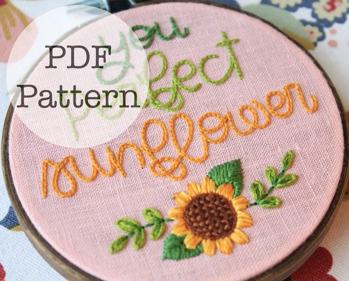 PDF Embroidery Pattern: You Perfect Sunflower, Leslie Knope