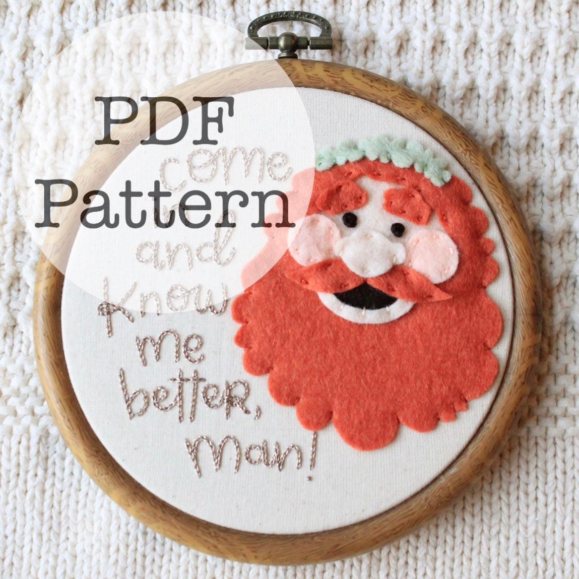 PDF Embroidery Pattern: Know Me Better Man, Ghost of Christmas Present Muppet