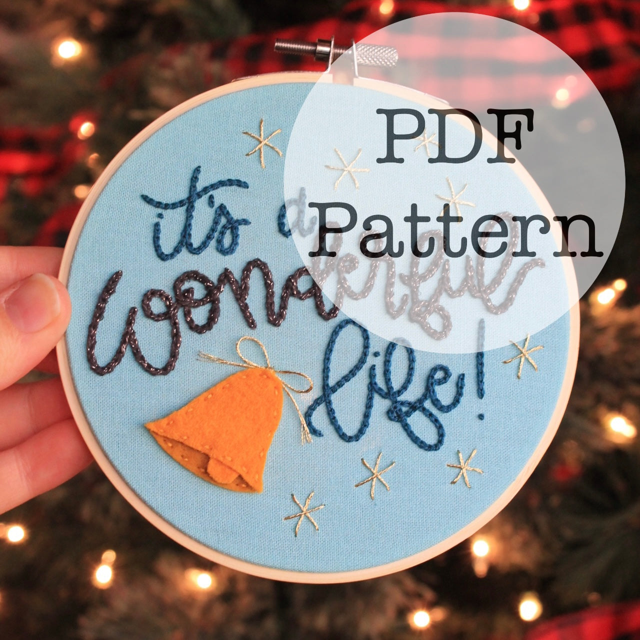 PDF Embroidery Pattern: It's a Wonderful Life Bell
