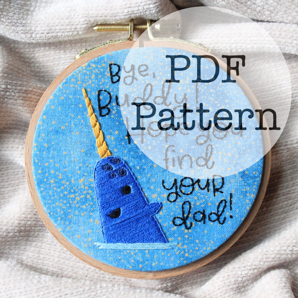 PDF Embroidery Pattern: Bye Buddy, Elf