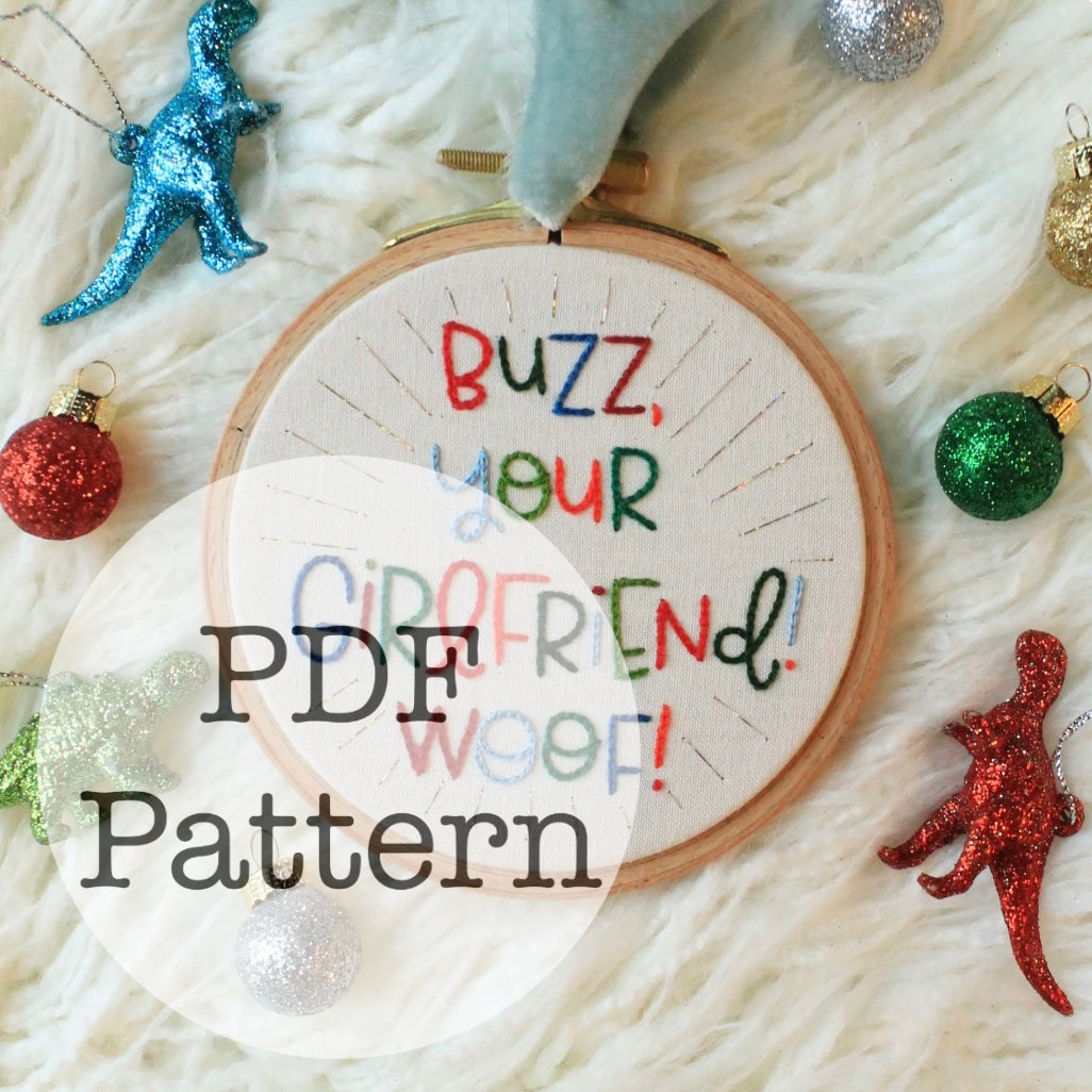 PDF Embroidery Pattern: Buzz Your Girlfriend, Home Alone