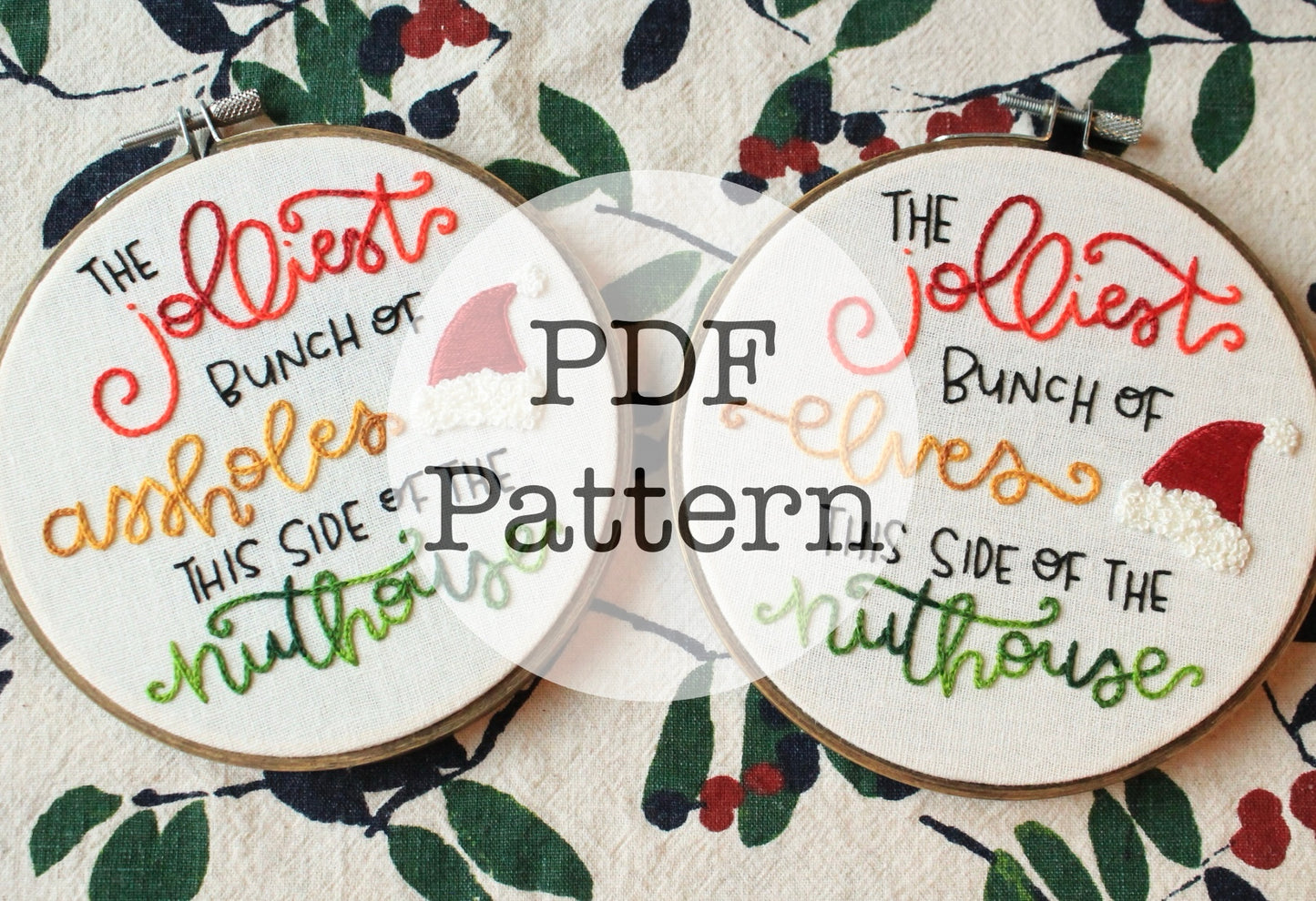 PDF Embroidery Pattern: Jolliest Bunch of Assholes, Christmas Vacation