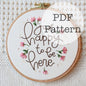 PDF Embroidery Pattern: Just Happy to Be Here