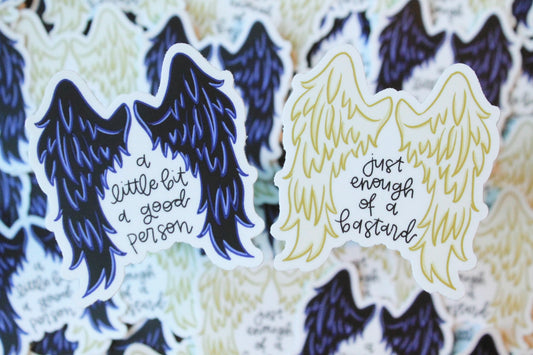 Crowley and Aziraphale Good Omens Vinyl Sticker Set