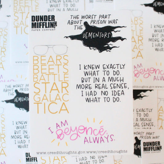 The Office Quotes, Vinyl Sticker Sheet