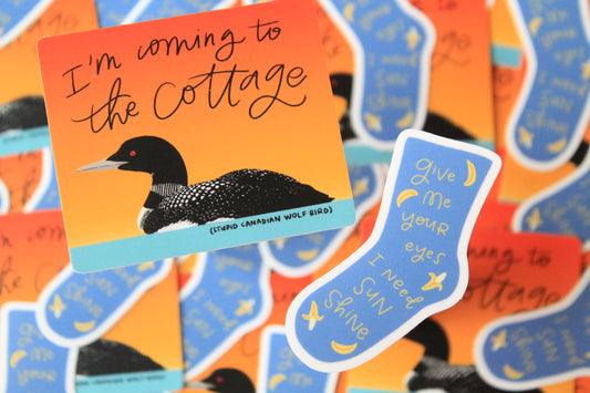 HR Cottage Loon, Banana Socks Vinyl Stickers