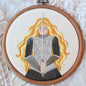 Silver Knight Embroidered Hoop