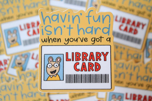 Library Card, Arthur Vinyl Sticker
