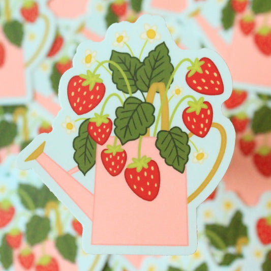 Strawberry Plant Vinyl Sticker