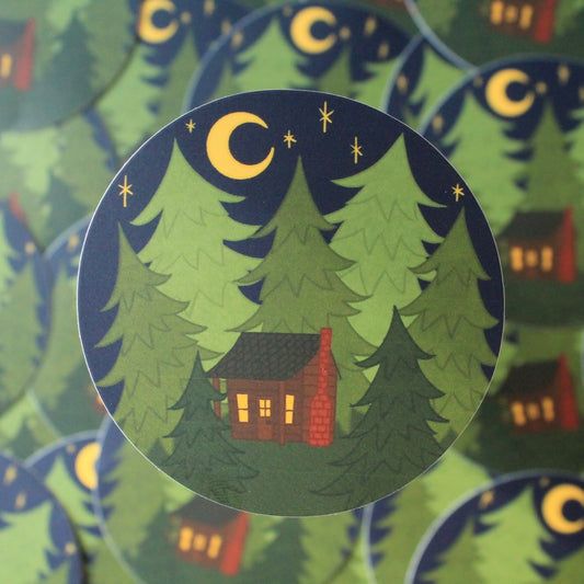 Cabin in the Pines Vinyl Sticker