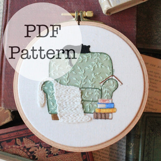 PDF Embroidery Pattern: Cozy Reading Chair