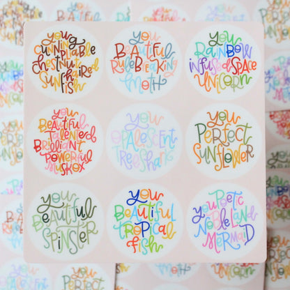 Leslie Knope Compliments, Galentine, Parks and Rec Vinyl Sticker Sheet
