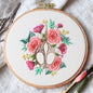 Floral Embroidery Scissors Hand-Embroidered Hoop
