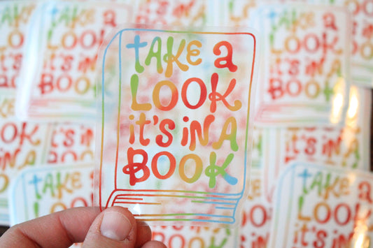 Take a Look it’s in a Book, Reading Rainbow Clear Vinyl Sticker