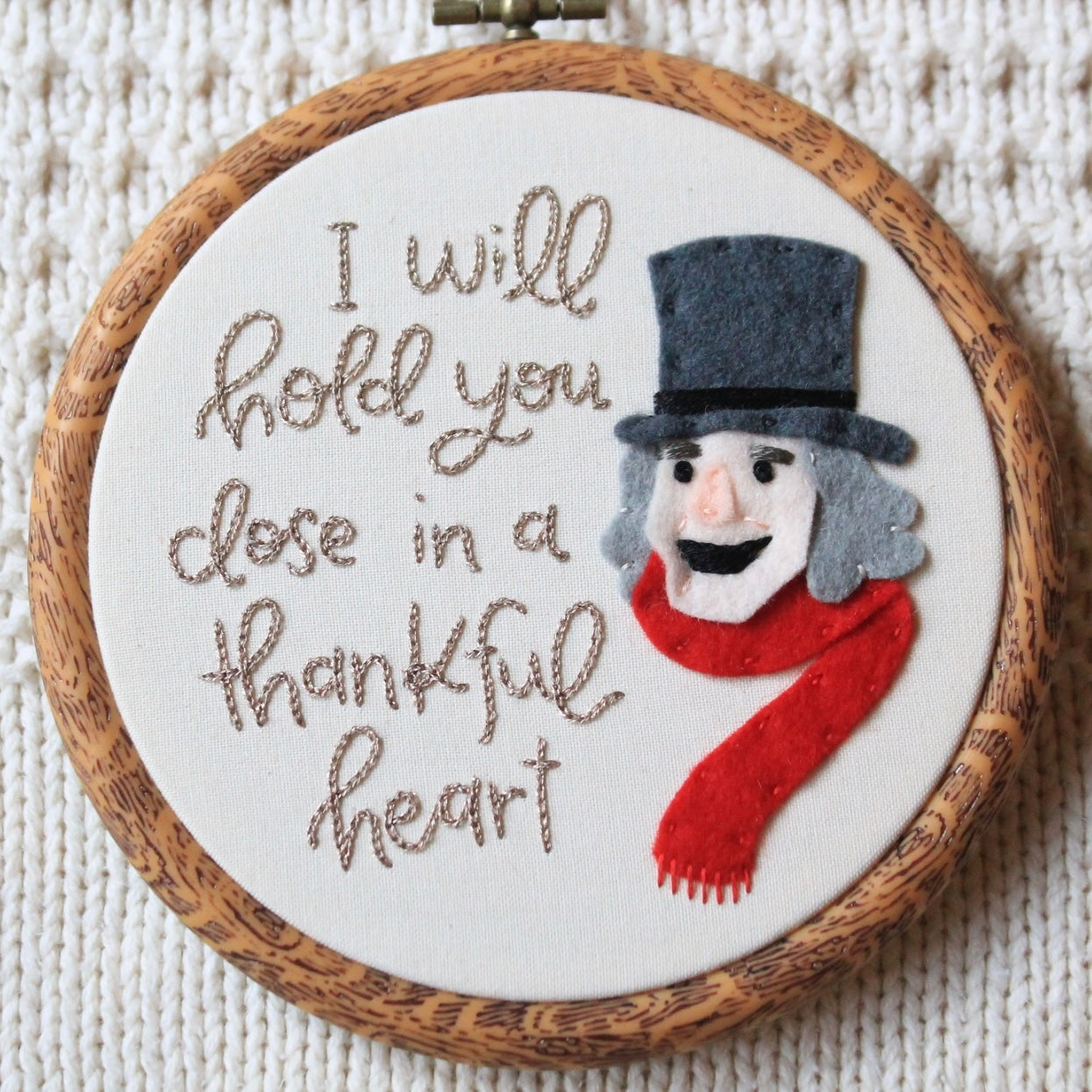 Thankful Heart, Muppet Christmas Carol Embroidered Hoop