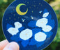 Night Flowers, Moonflower Glitter Vinyl Sticker