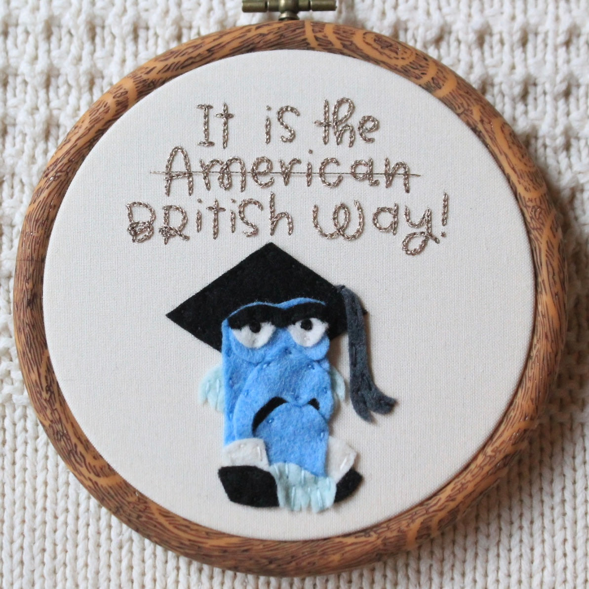 Sam Eagle, Muppet Christmas Carol Embroidered Hoop