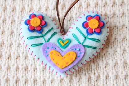 Felt Hand-Embroidered Ornaments, Ready to Ship!