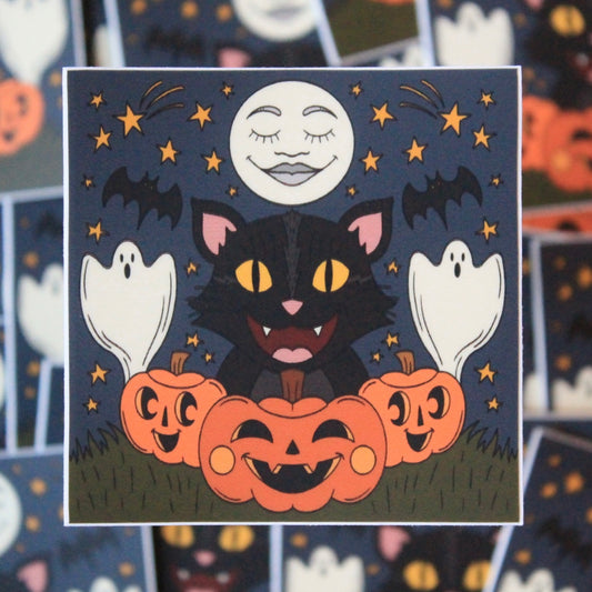 Vintage Halloween Vinyl Sticker