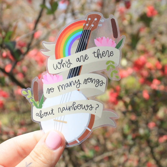 Rainbow Connection Banjo, Muppets Clear Vinyl Sticker