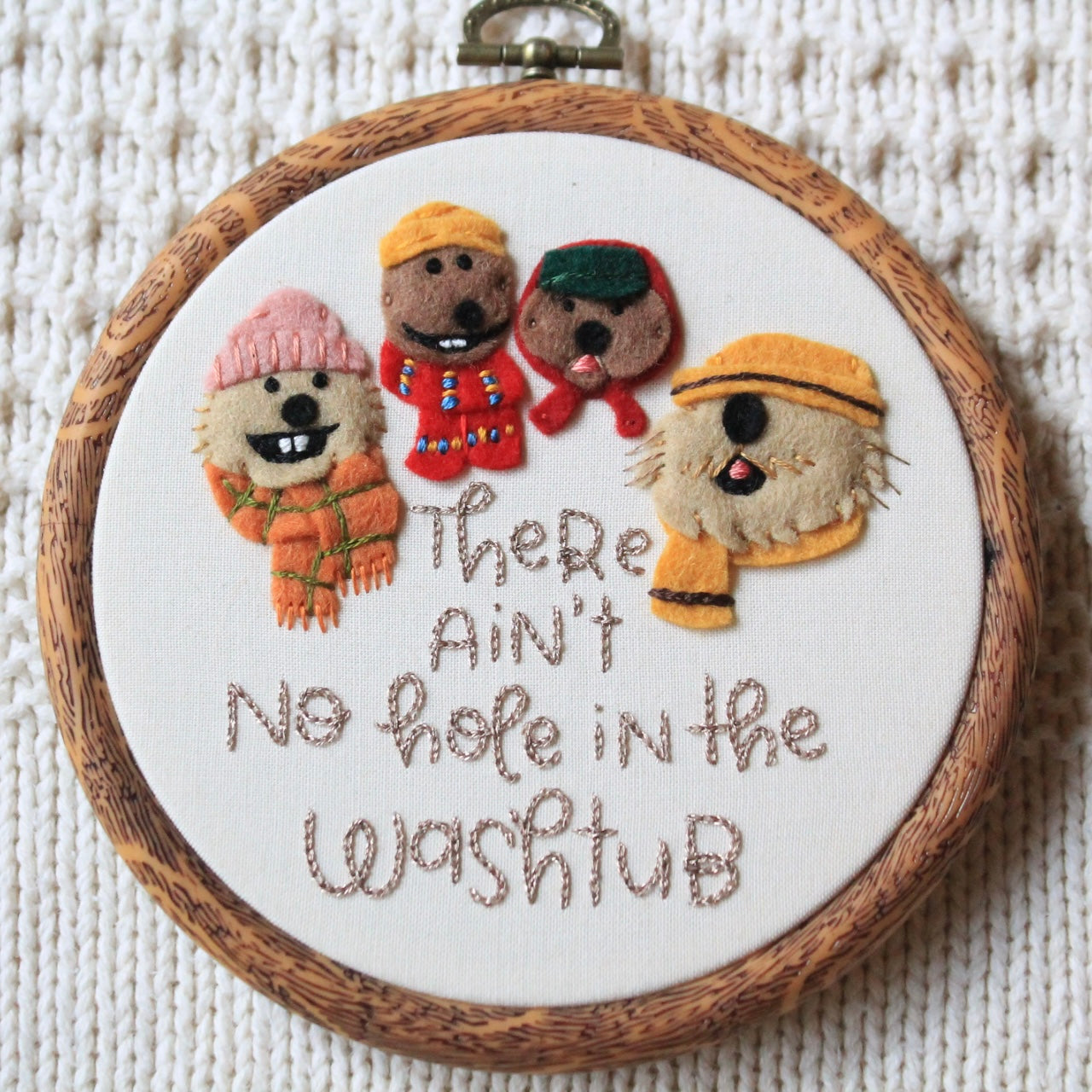 Emmet Otter Jug Band Embroidered Hoop