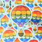 Rainbow Hot Air Balloon Vinyl Sticker