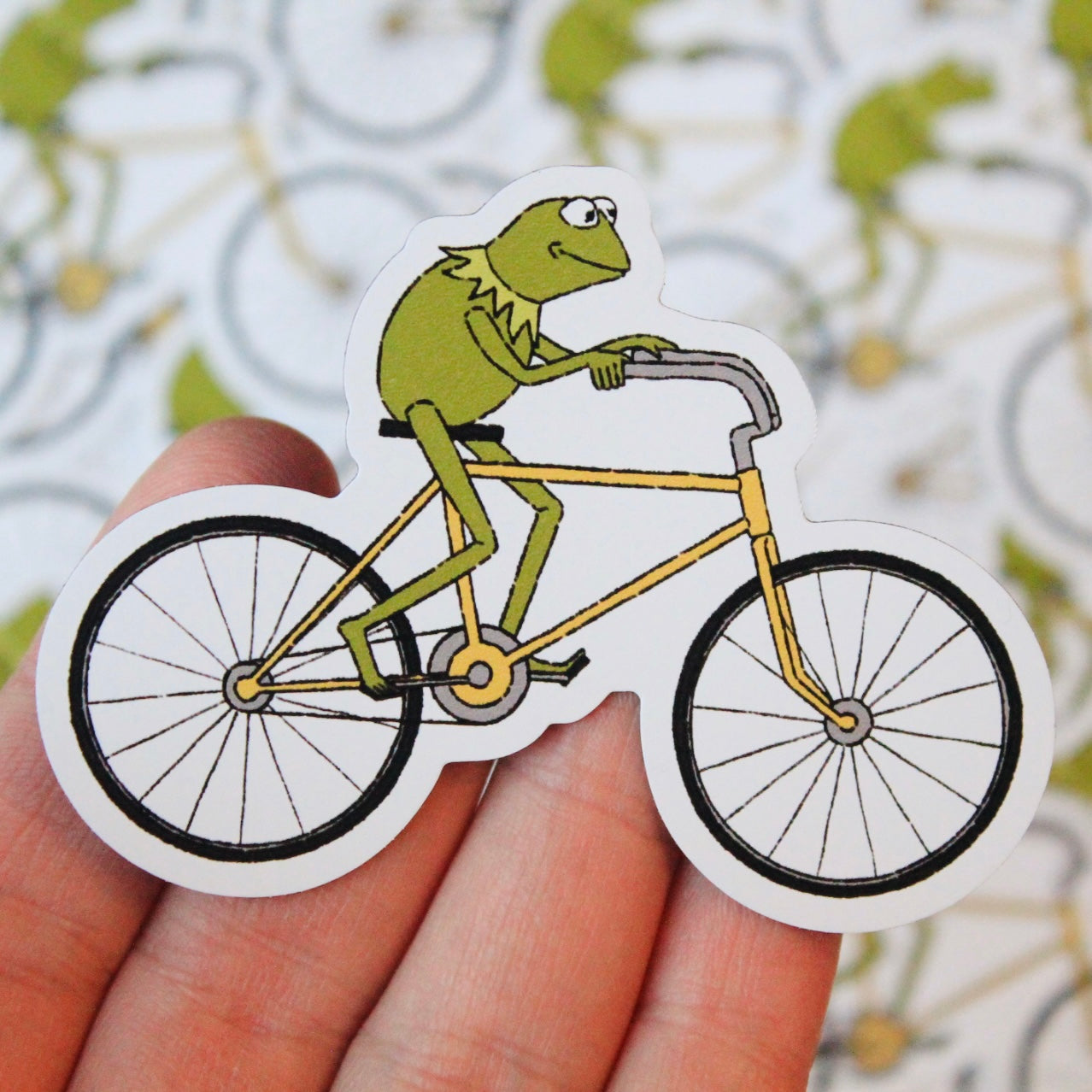Kermit Bicycle Refrigerator Magnet