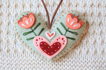 Felt Hand-Embroidered Ornaments, Ready to Ship!
