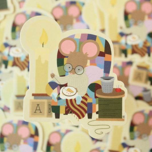 Pip the Stitching Mouse Vinyl Sticker