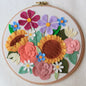 Large Felt Floral Bouquet Embroidered Hoop