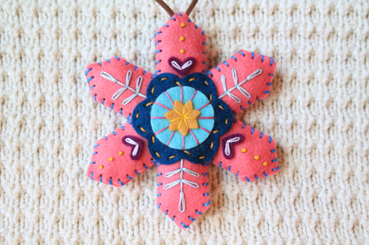 Felt Hand-Embroidered Ornaments, Ready to Ship!