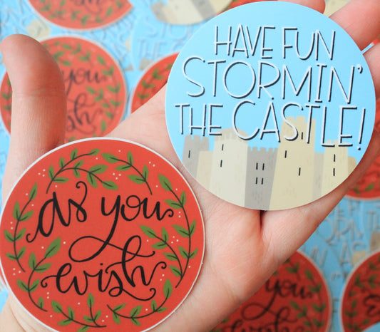 Princess Bride, As You Wish, Stormin the Castle Vinyl Stickers