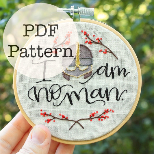 PDF Embroidery Pattern: I Am No Man, LotR