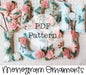 PDF Embroidery Pattern: Felt Monogram Christmas Ornaments