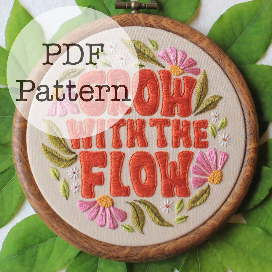 PDF Embroidery Pattern: Grow With the Flow