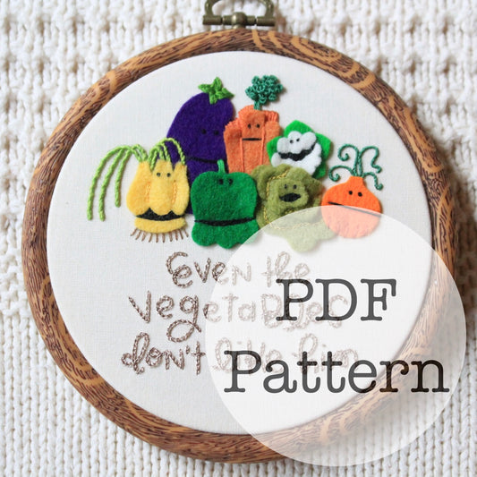 PDF Embroidery Pattern: Vegetables Don’t Like Him, Muppet Christmas Carol