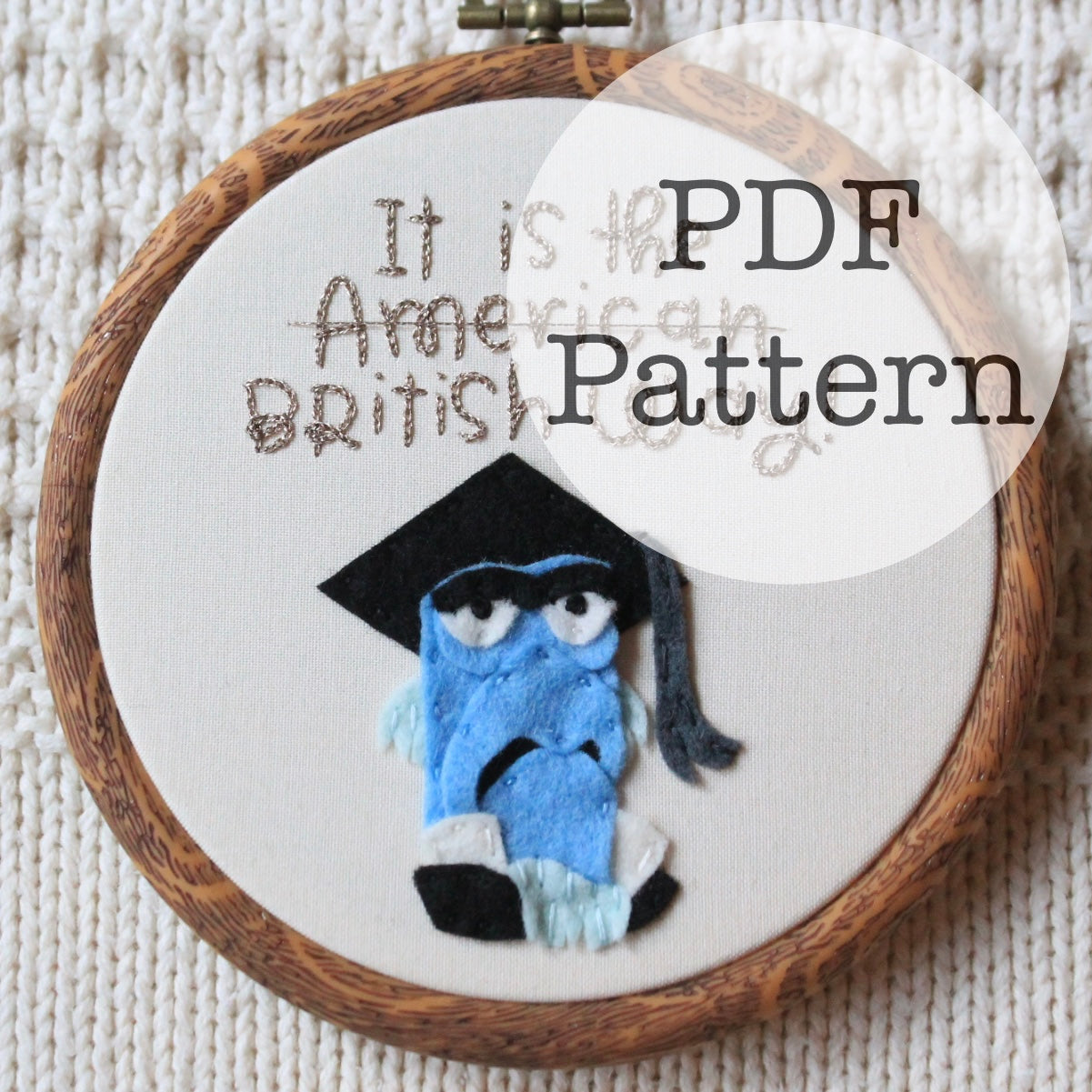 PDF Embroidery Pattern: British Way, Sam Eagle, Muppet Christmas Carol