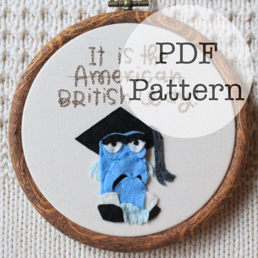 PDF Embroidery Pattern: British Way, Sam Eagle, Muppet Christmas Carol