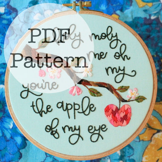 PDF Embroidery Pattern: Apple of My Eye, Home